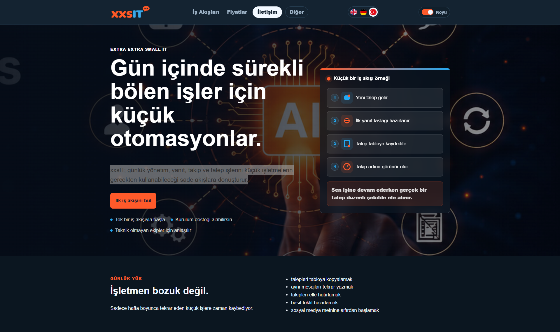 xxsIT.com - Gün içinde sürekli bölen işler için küçük otomasyonlar.